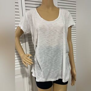 James Perse White Short-Sleeve Scoop Neck Tee